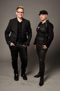 Abby Sugar (R) and E Leifer (Image credit: Play Out Apparel)